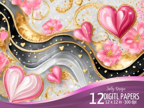 Download Luxurious Black &amp; Pink Alcohol Ink Heart - Luxurious Collection