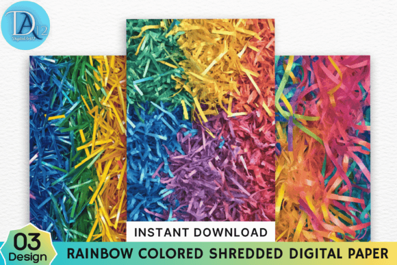 Download Rainbow Colored Shredded Digital Paper - Premium Resources