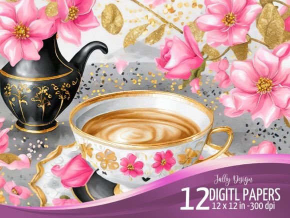 Download Luxurious Tea Time Scenes with Flowers - Luxurious Collection