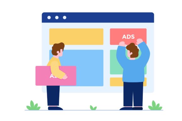 Download Flat Illustration of Website Advertise - Advertise Collection