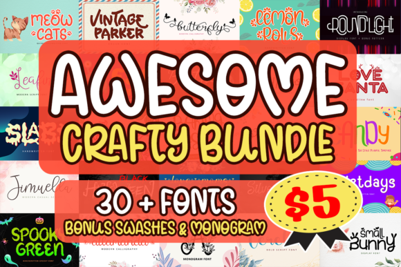 Download Awesome Crafty Font Bundle - Vol. 01 - Crafty Collection